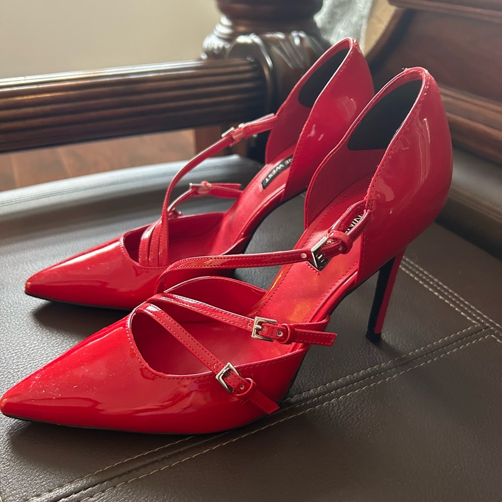Nine West Red Patent Leather Heels